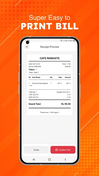 Super Easy to Print Bill